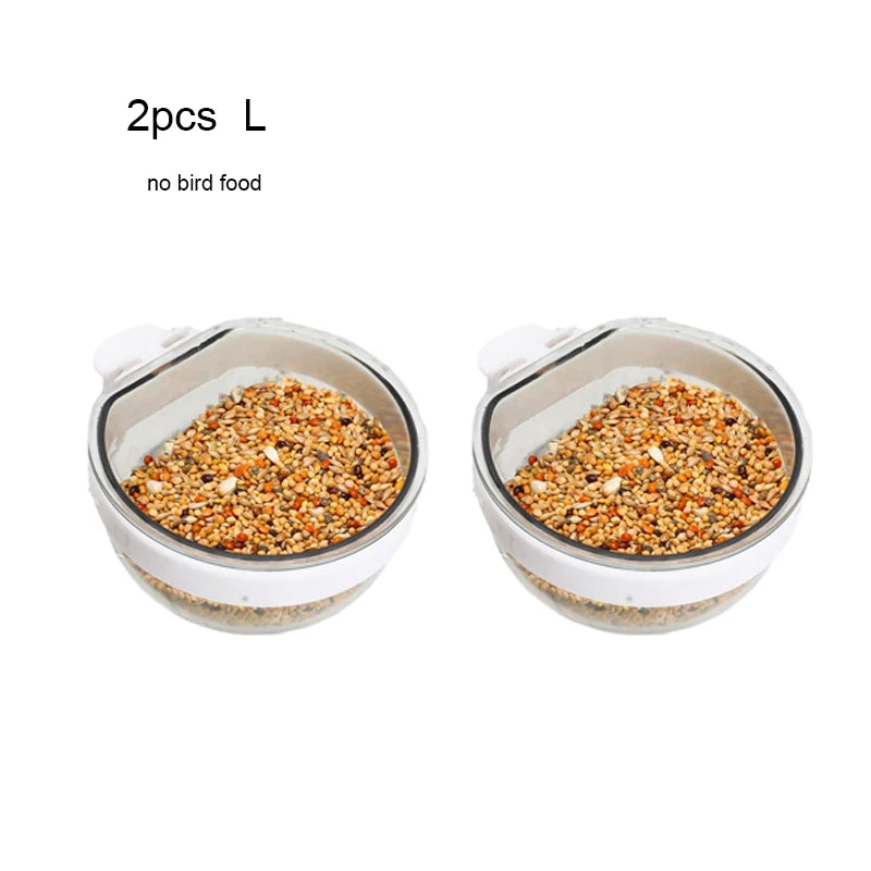 Transparent Hanging Bird Seed and Water Feeder Cup