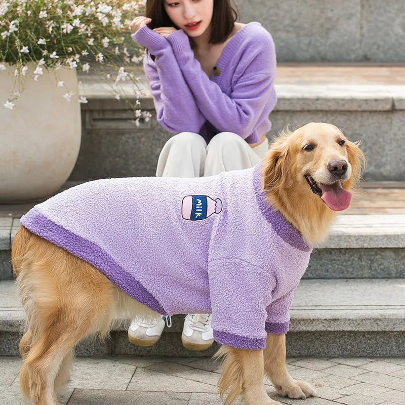 Fleece Big Dog Hoodie Vest - Labrador Golden Retriever Jacket