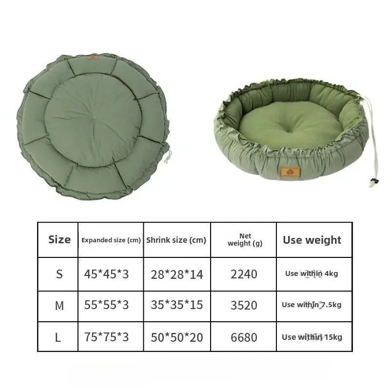 Round Plush Dog and Cat Bed - Warm Basket Cushion