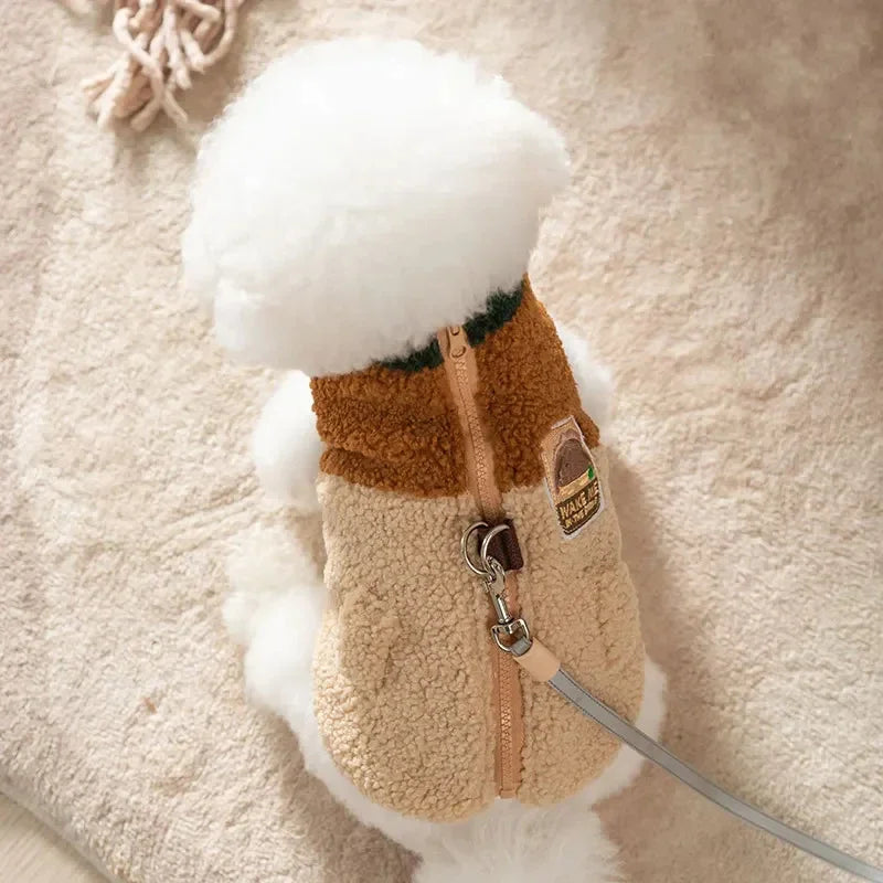 Brown Winter Puppy Cardigan Jacket - Teddy Dog Coat