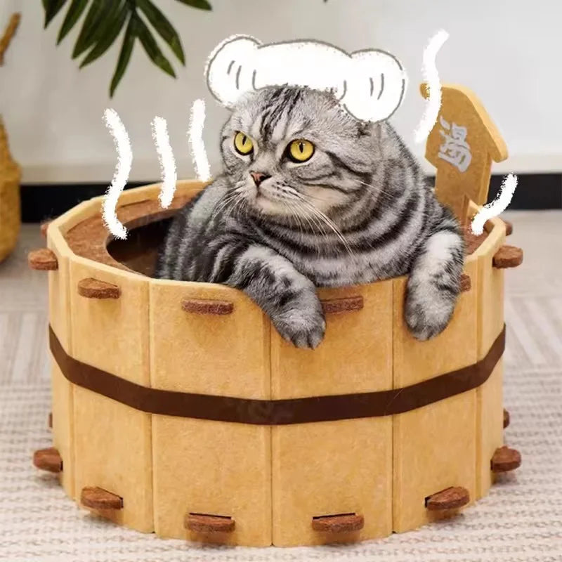 Semi-Enclosed Felt Cat House - Four-Season Pet Nest