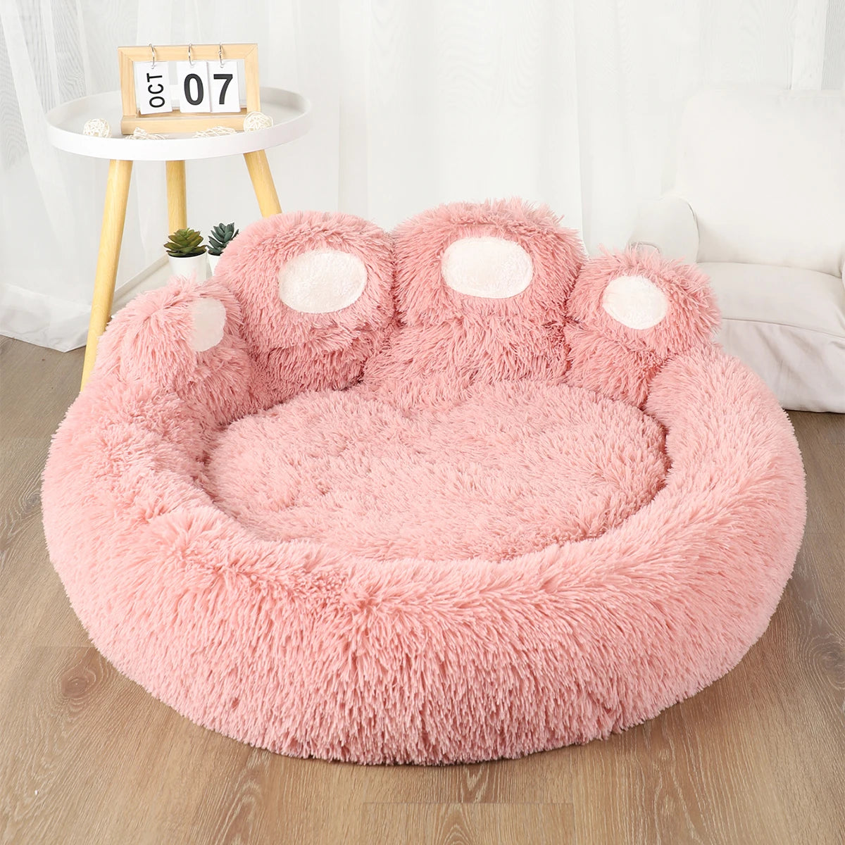 Plush Dog Sofa Bed - Warm Washable Pet Cushion