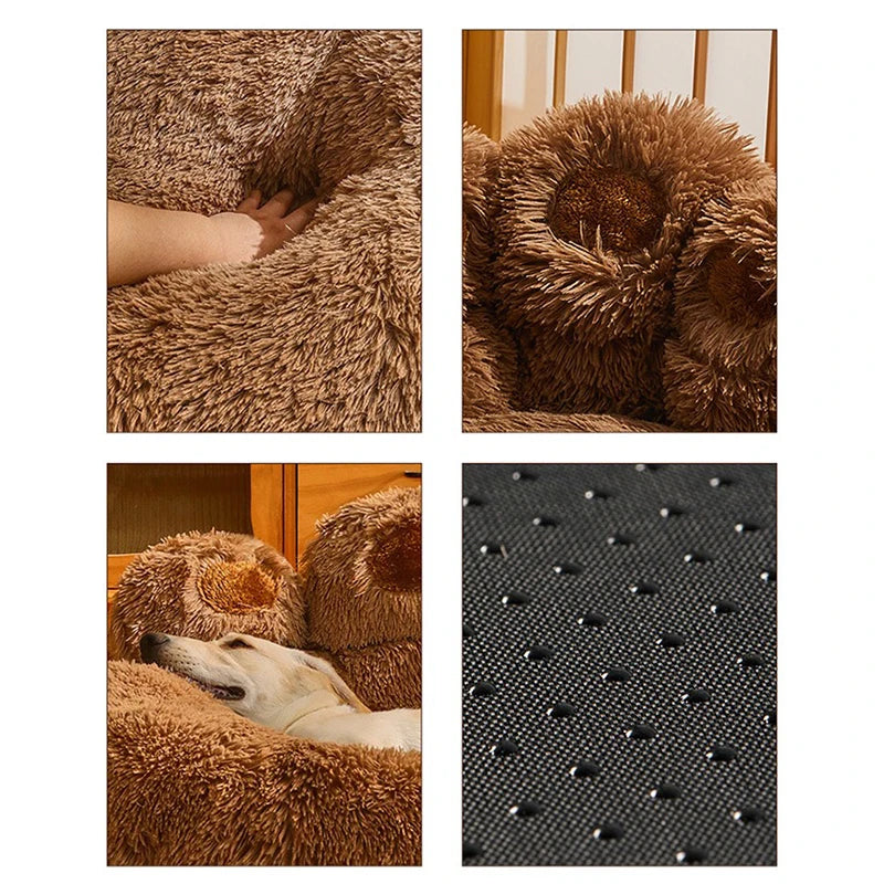 Plush Dog Sofa Bed - Warm Washable Pet Cushion