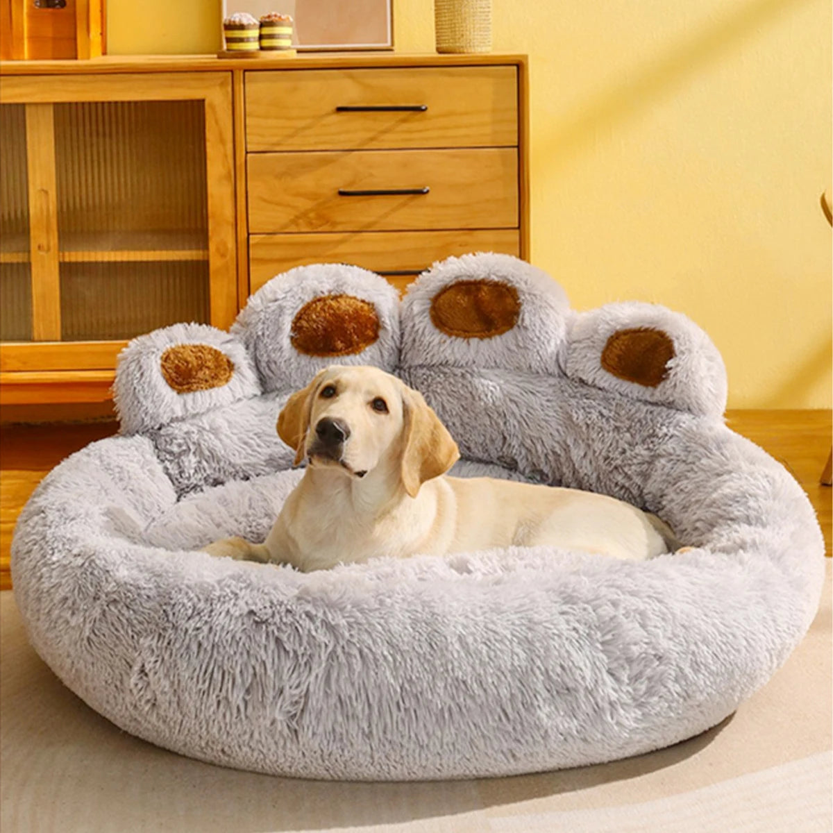 Plush Dog Sofa Bed - Warm Washable Pet Cushion