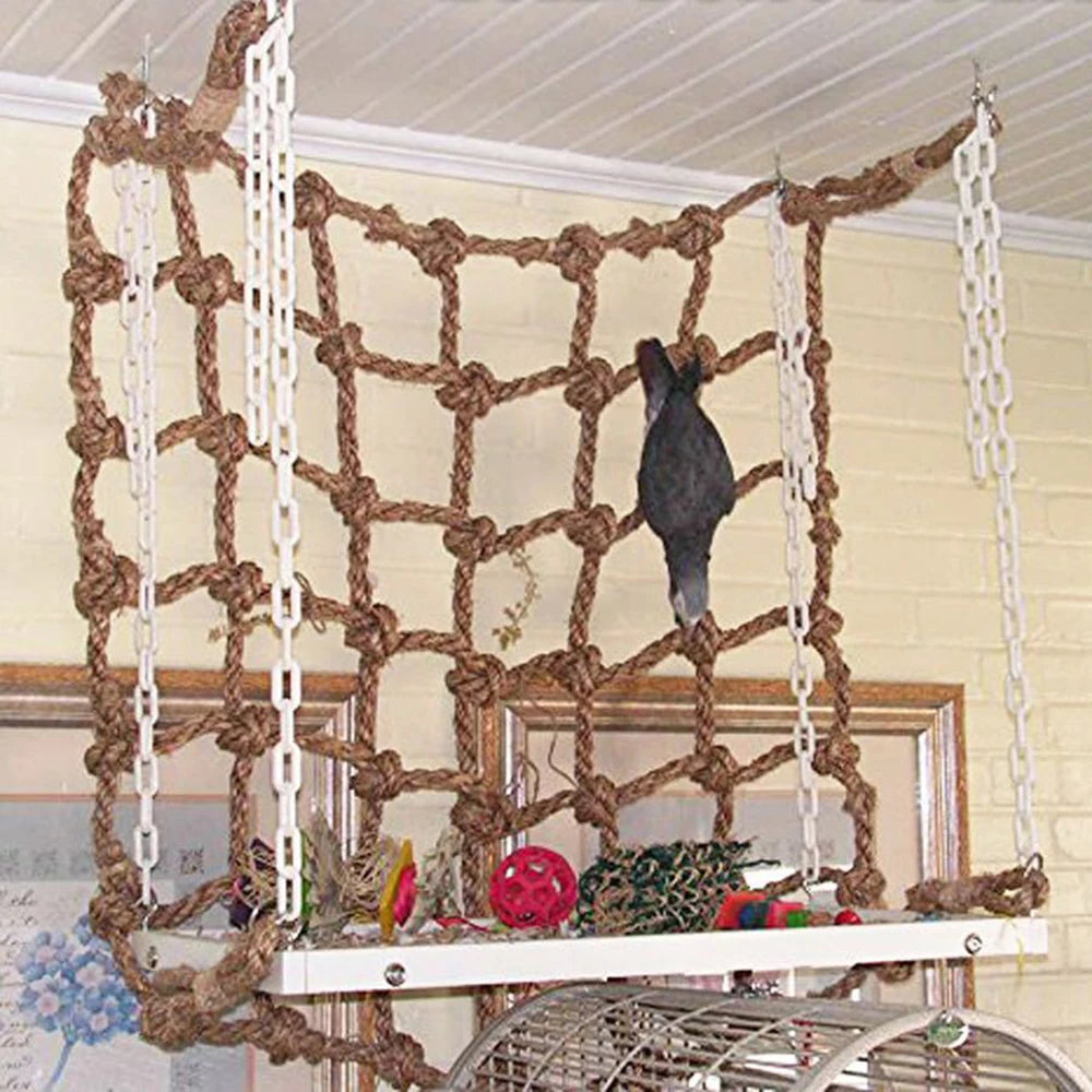 40x40cm Parrot Rope Climbing Net Toy