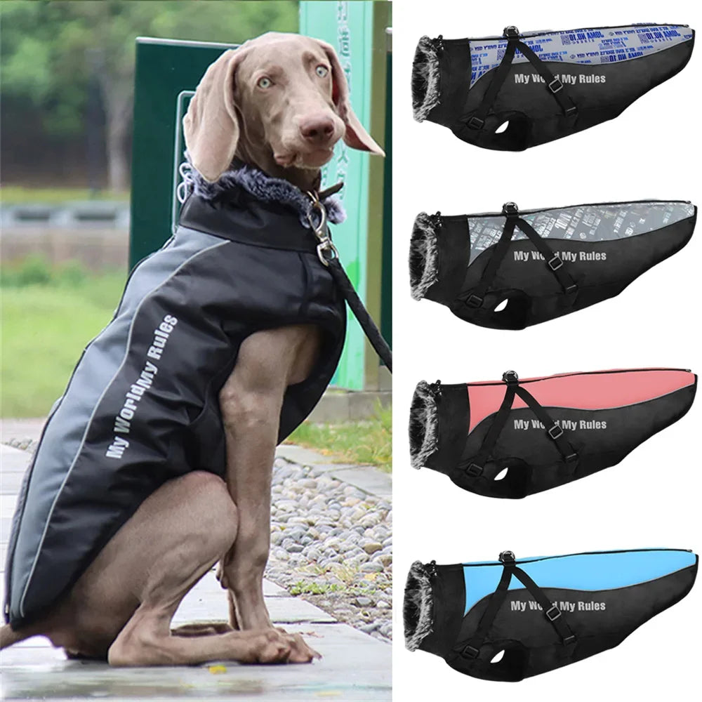 Fur Collar Big Dog Winter Coat - XL-6XL Jacket