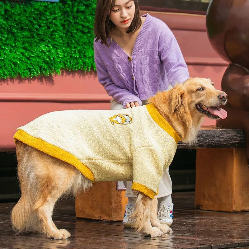 Fleece Big Dog Hoodie Vest - Labrador Golden Retriever Jacket