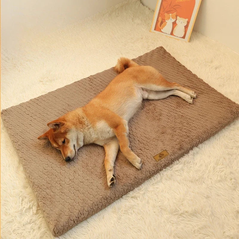 Memory Foam Orthopedic Dog Bed - Washable Faux Fur Cover