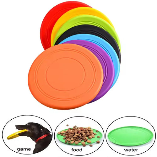 Chewable Rubber Dog Frisbee - Tear-Resistant Fetch Disc