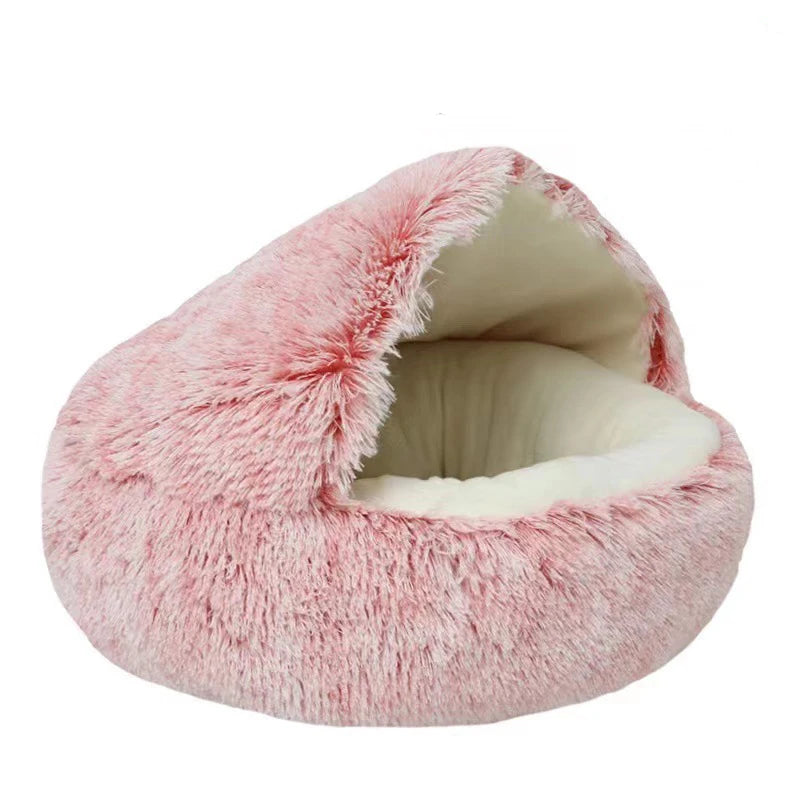 Soft Plush Cat Cave Bed with Cover - 40cm Warm Nest