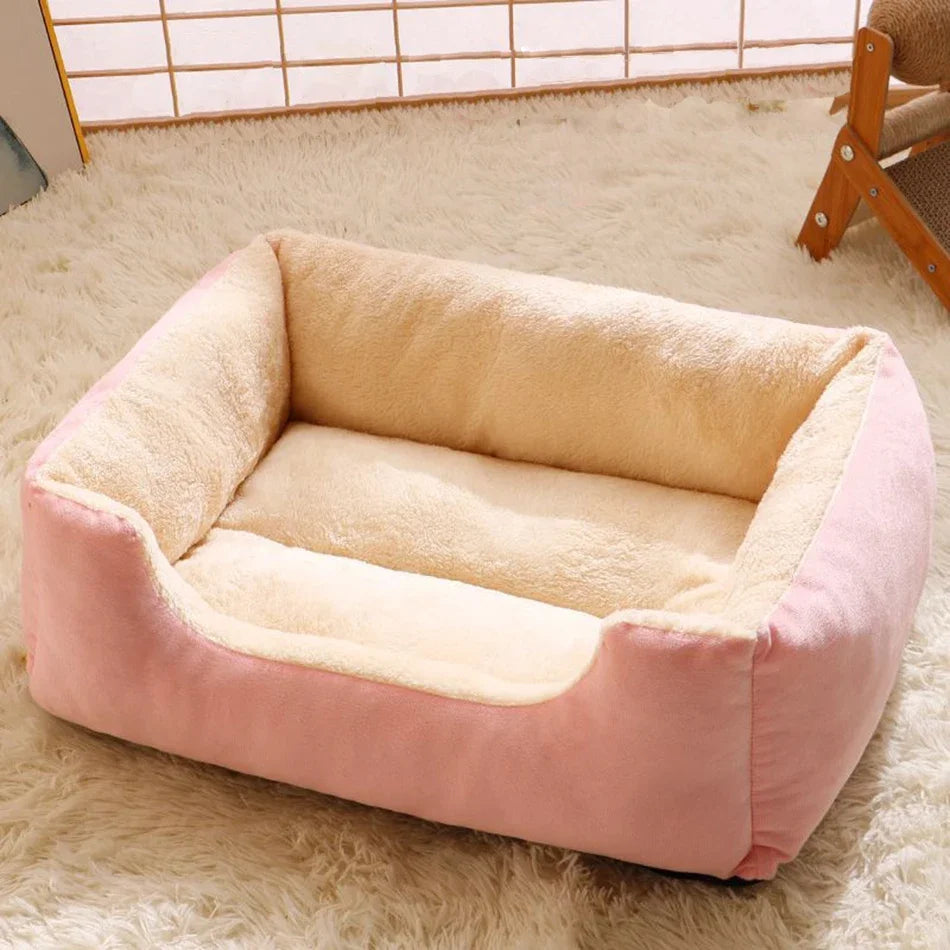 Plush Cat and Dog Cushion Bed - Breathable Basket Mat