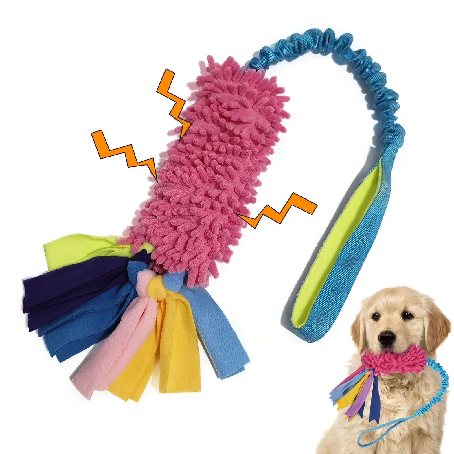 Plush Rope Dog Chew Toy with Sturdy Pull Handle