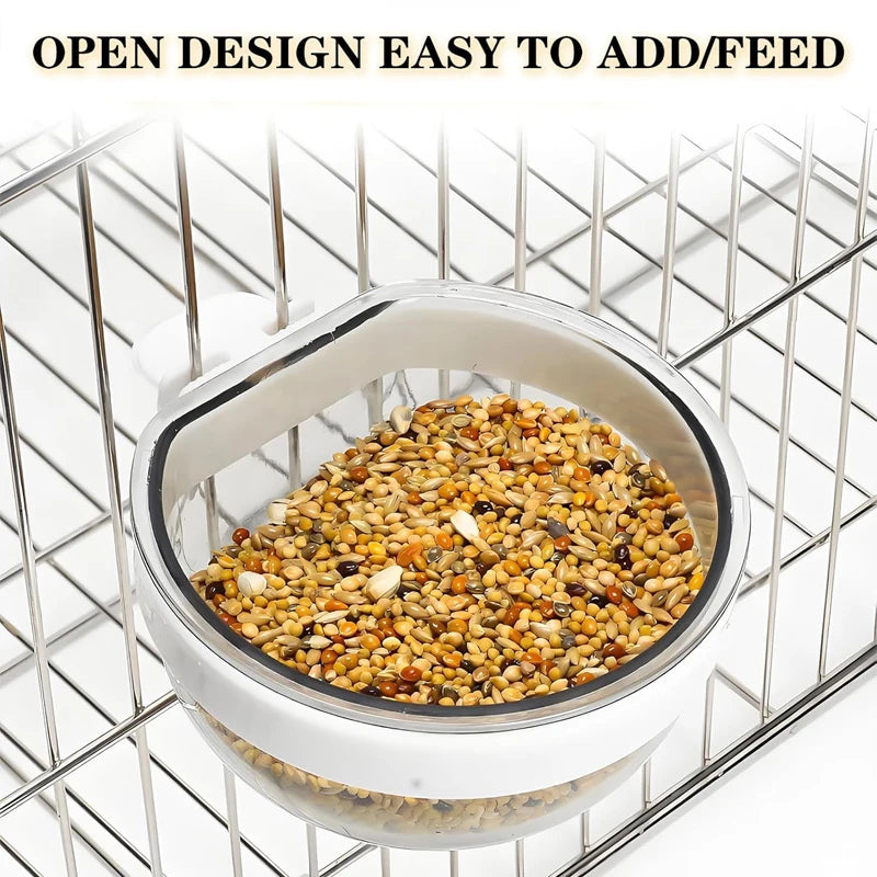 Transparent Hanging Bird Seed and Water Feeder Cup
