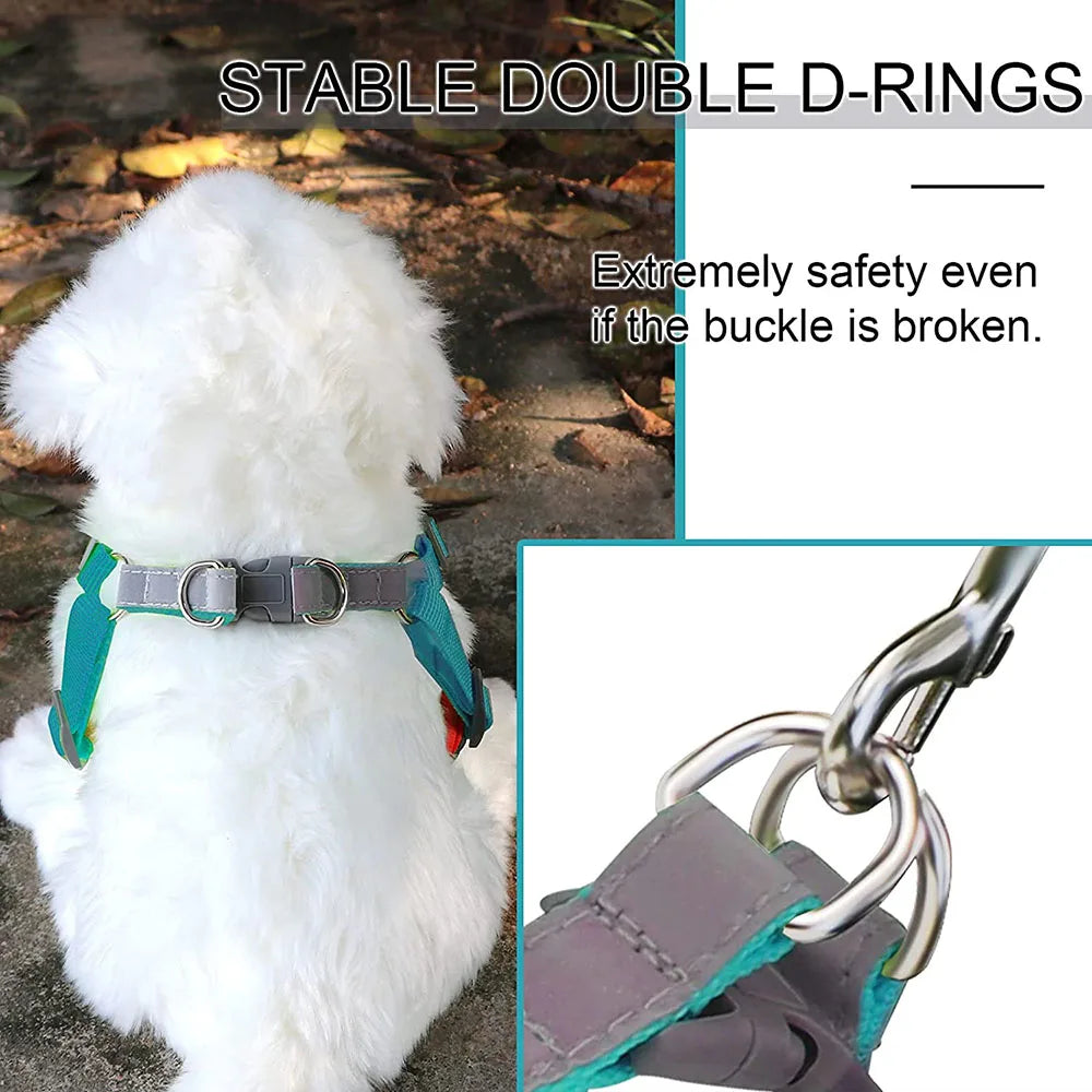 Step-In Reflective Dog Harness and Leash Set - Soft Vest