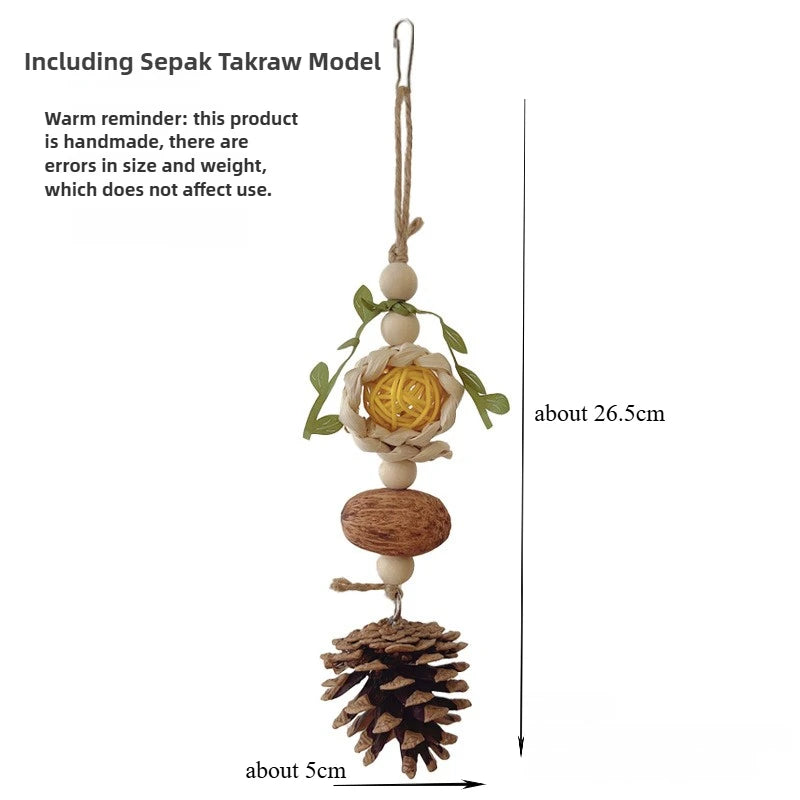 Cotton Rope Pinecone Chewing Toy for Cockatiels