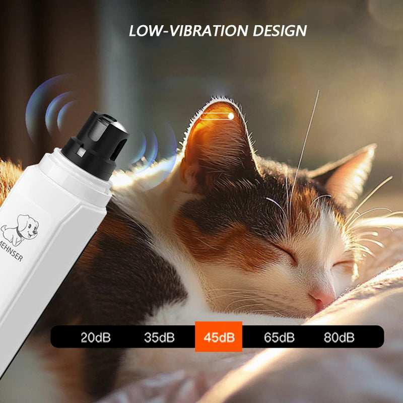 Low-Noise Electric Pet Nail Grinder for Dogs and Cats