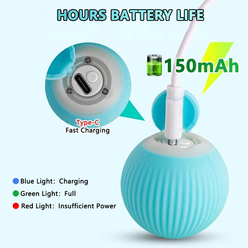 Smart Rolling Interactive Cat Ball Toy with Silicone Shell