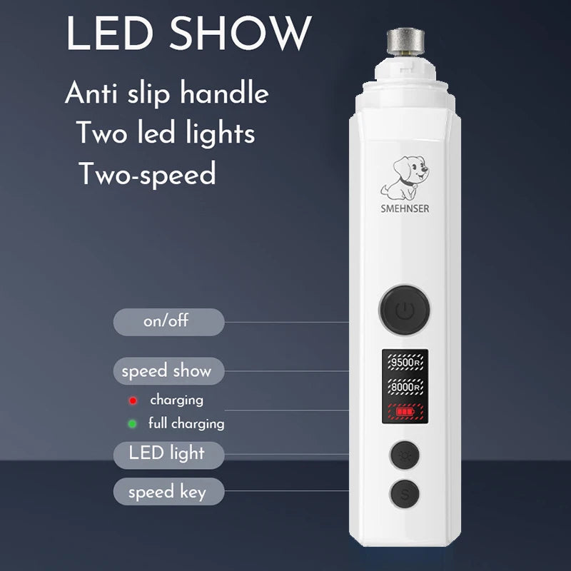 Low-Noise Electric Pet Nail Grinder for Dogs and Cats