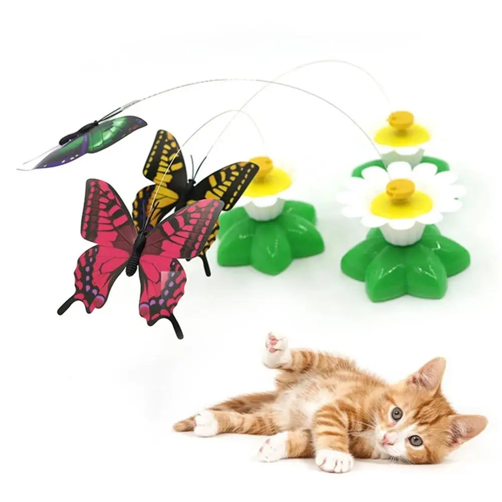 Electric Butterfly Cat Teaser Toy with Rotating Motion