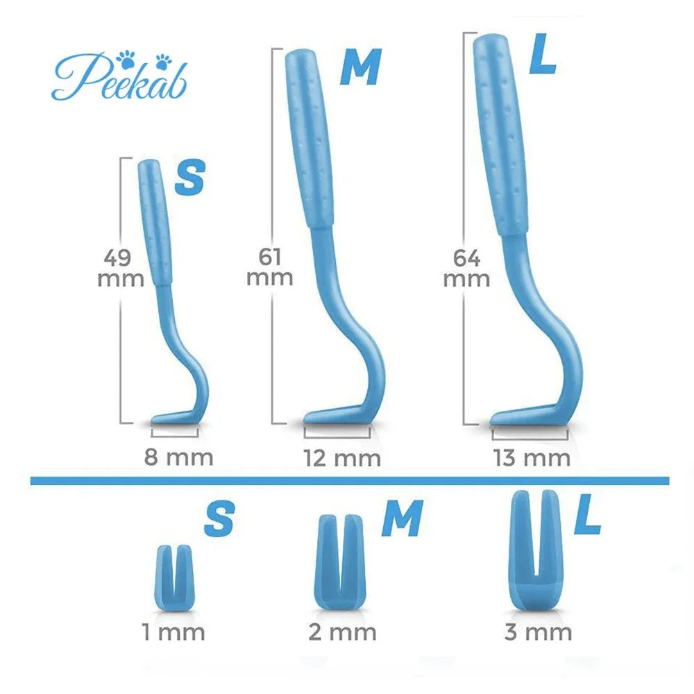 Easy-Grip Pet Tick Remover Hooks for Dogs and Cats