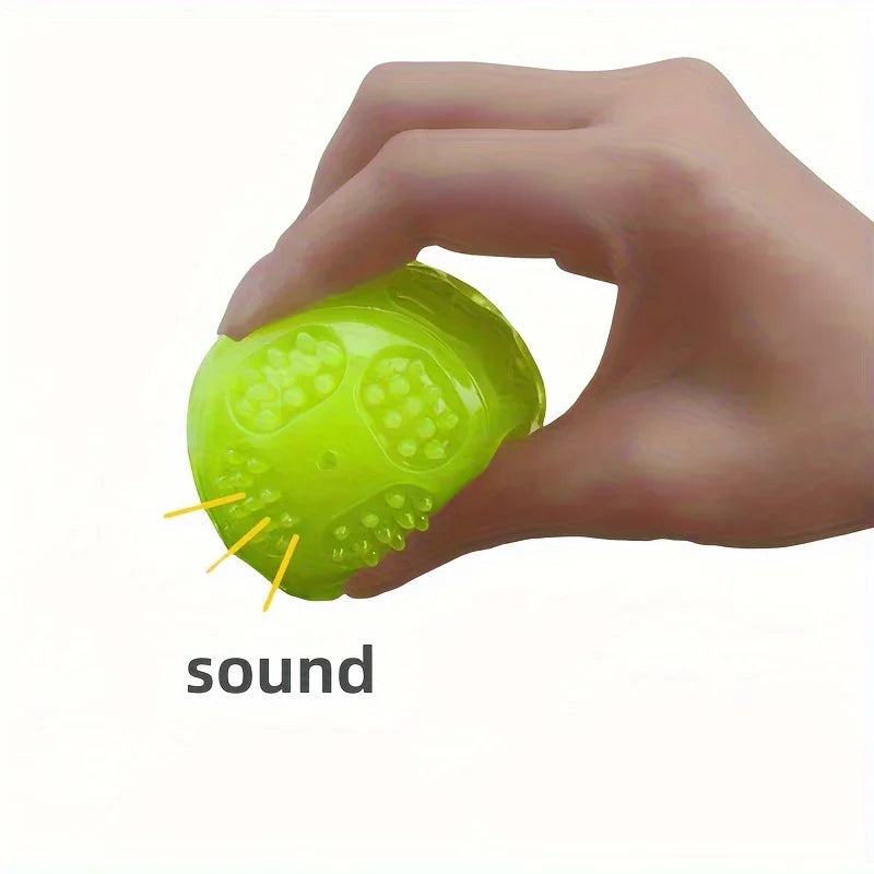 Glow-in-the-Dark Squeaky Dog Ball - TPR Chew Toy