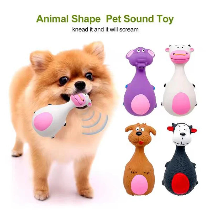 Squeaky Animal Dog Chew Toy - Elephant and Cow Styles