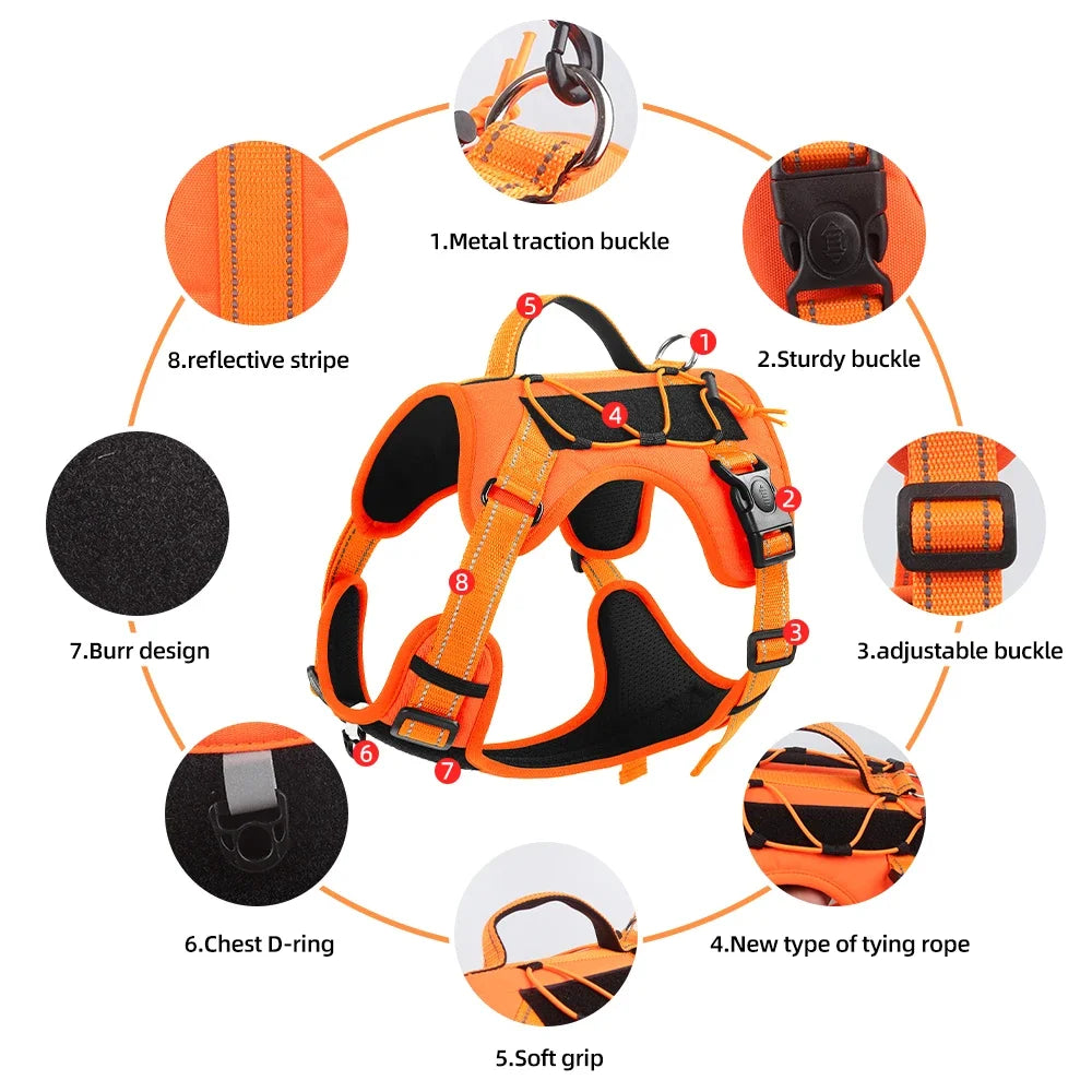 Reflective No-Pull Dog Harness - Adjustable Control Vest