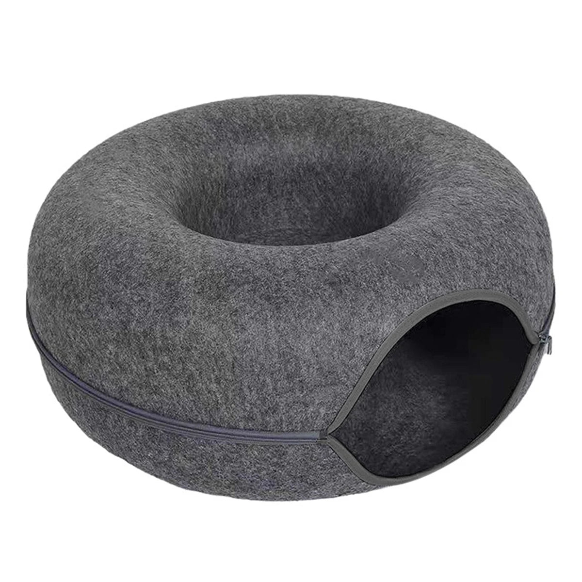 Round Felt Cat Tunnel Bed - Donut Scratcher Nest