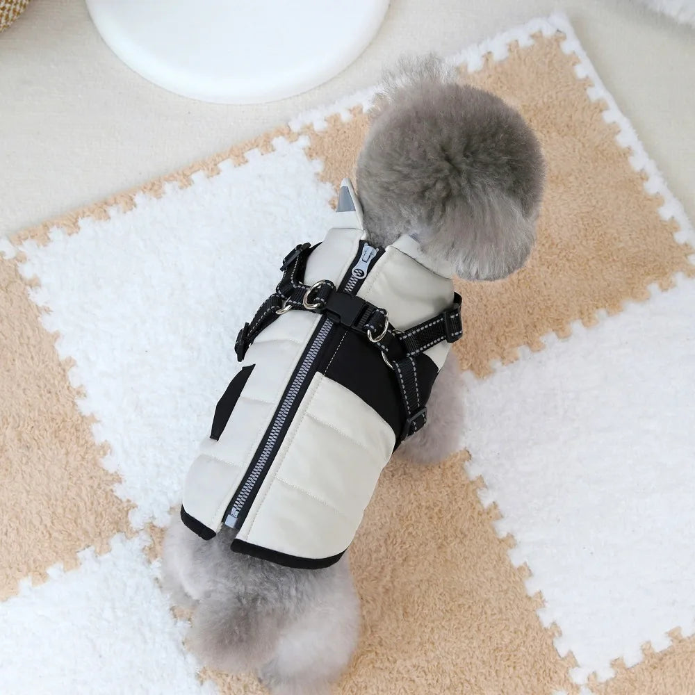 Adjustable Reflective Dog Jacket with Harness - Windproof Vest