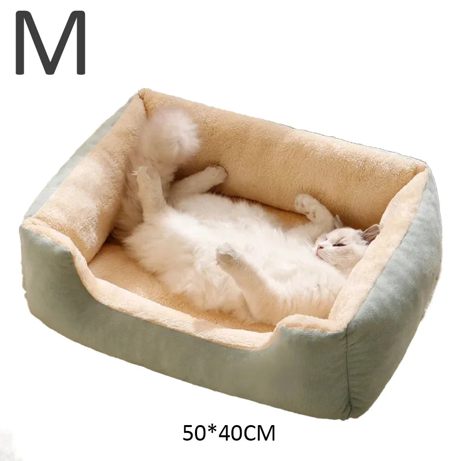 Plush Cat and Dog Cushion Bed - Breathable Basket Mat