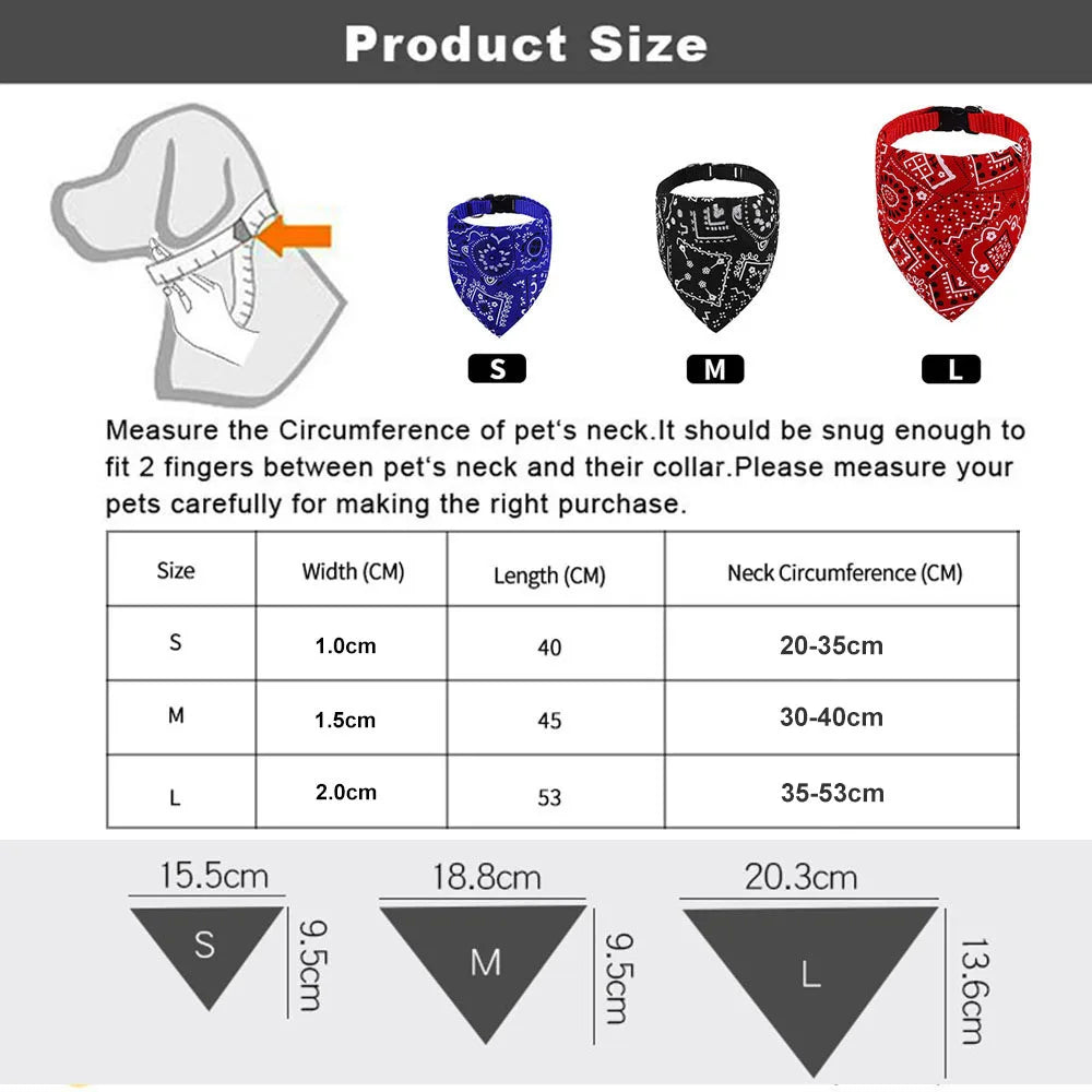 Adjustable Dog Bandana Scarf Collar for Everyday Style