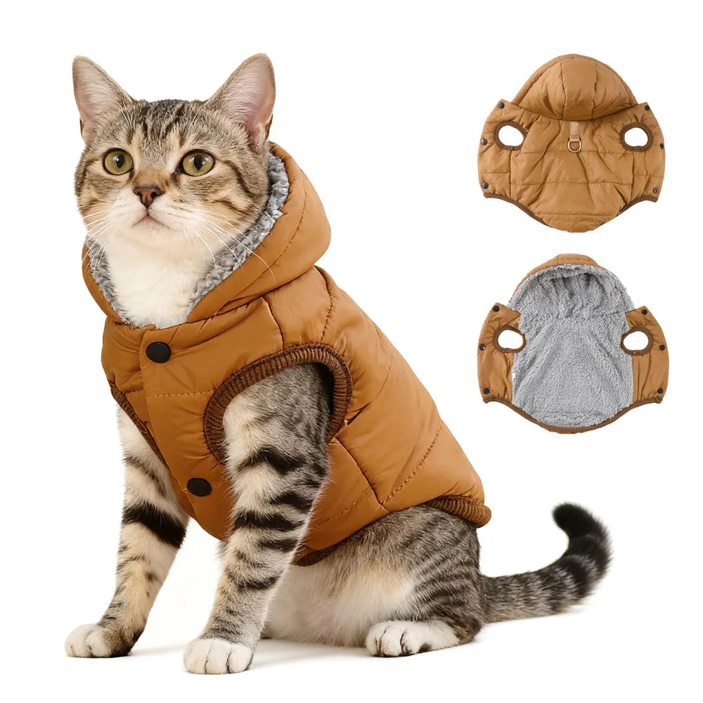 Cozy Fleece Cat Hoodie Coat - Windproof Winter Jacket