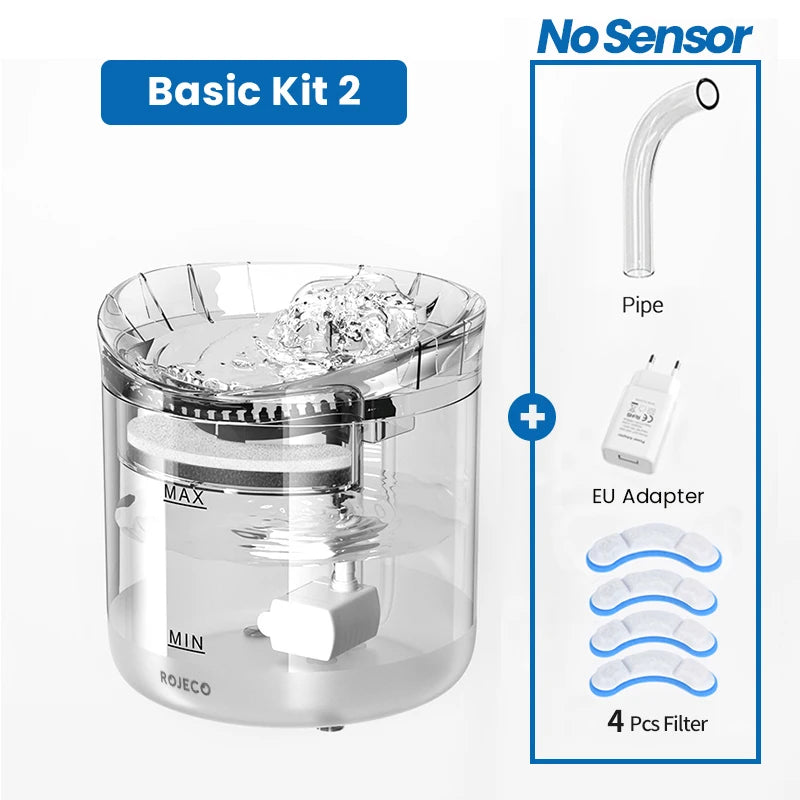 ROJECO Automatic Cat Water Fountain with Smart Sensor