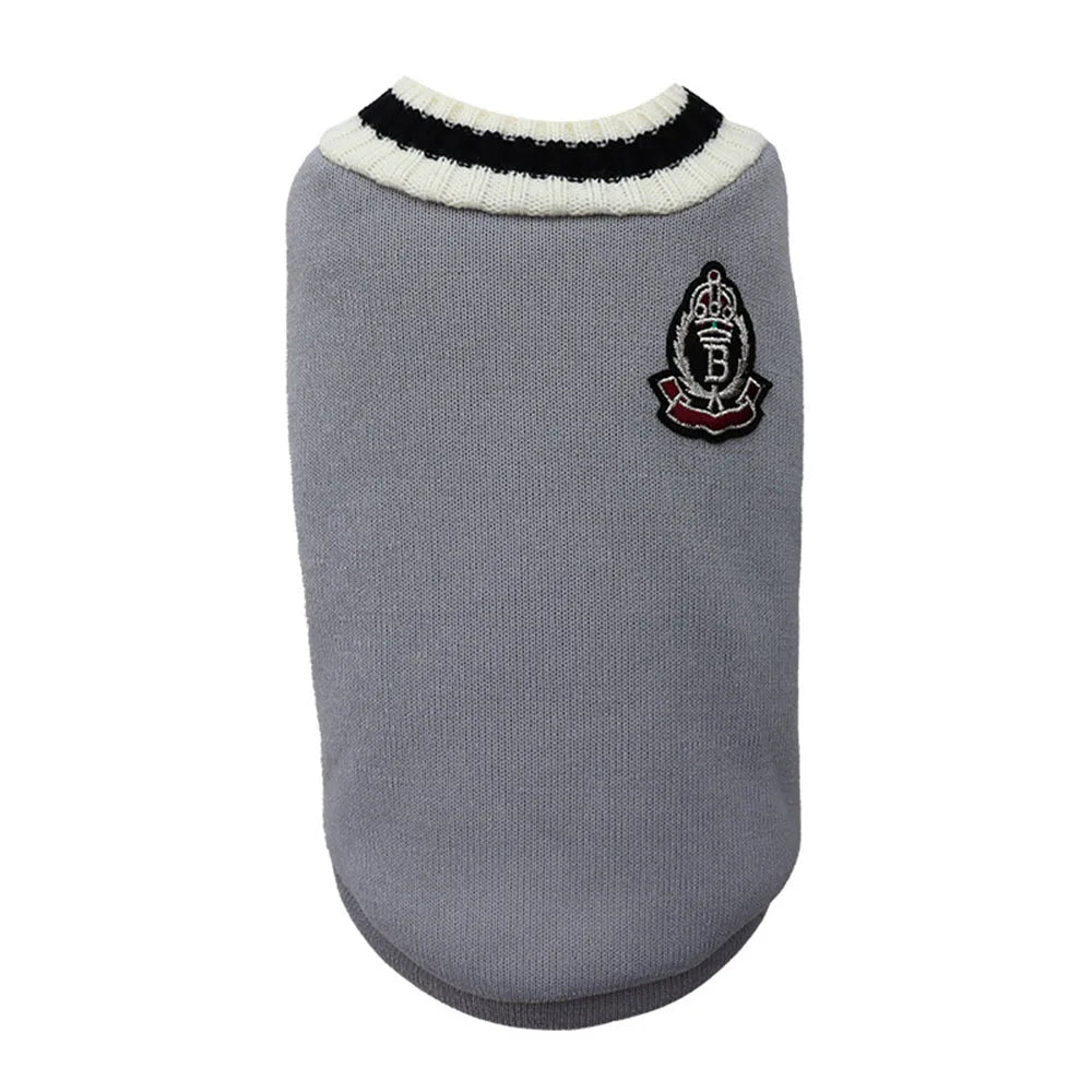 Collegiate Pet Sweater Vest - Warm Dog and Cat Sweatshirt