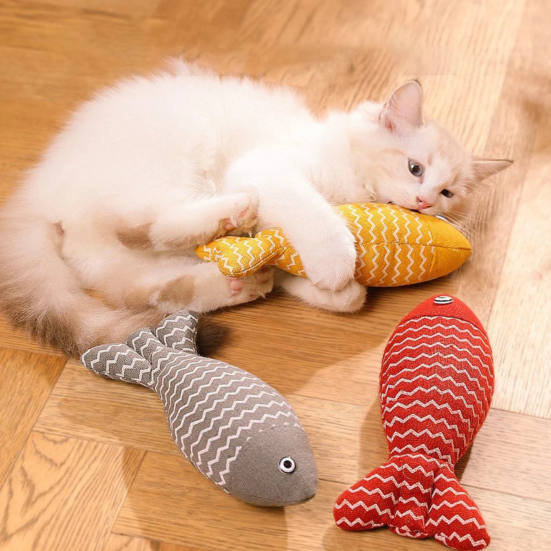Soft Simulation Fish Kicker Toy for Indoor Cats