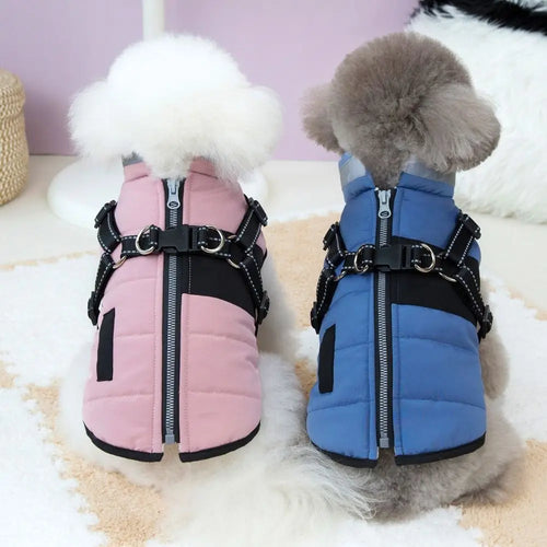 Adjustable Reflective Dog Jacket with Harness - Windproof Vest