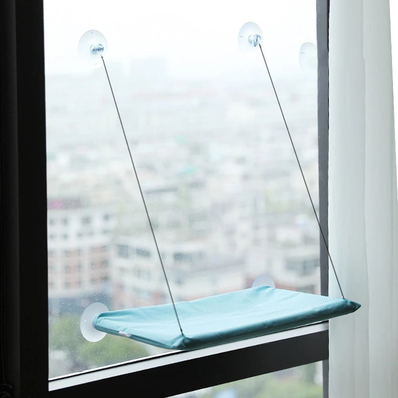 Washable Window Cat Hammock - Detachable Suction Shelf Bed