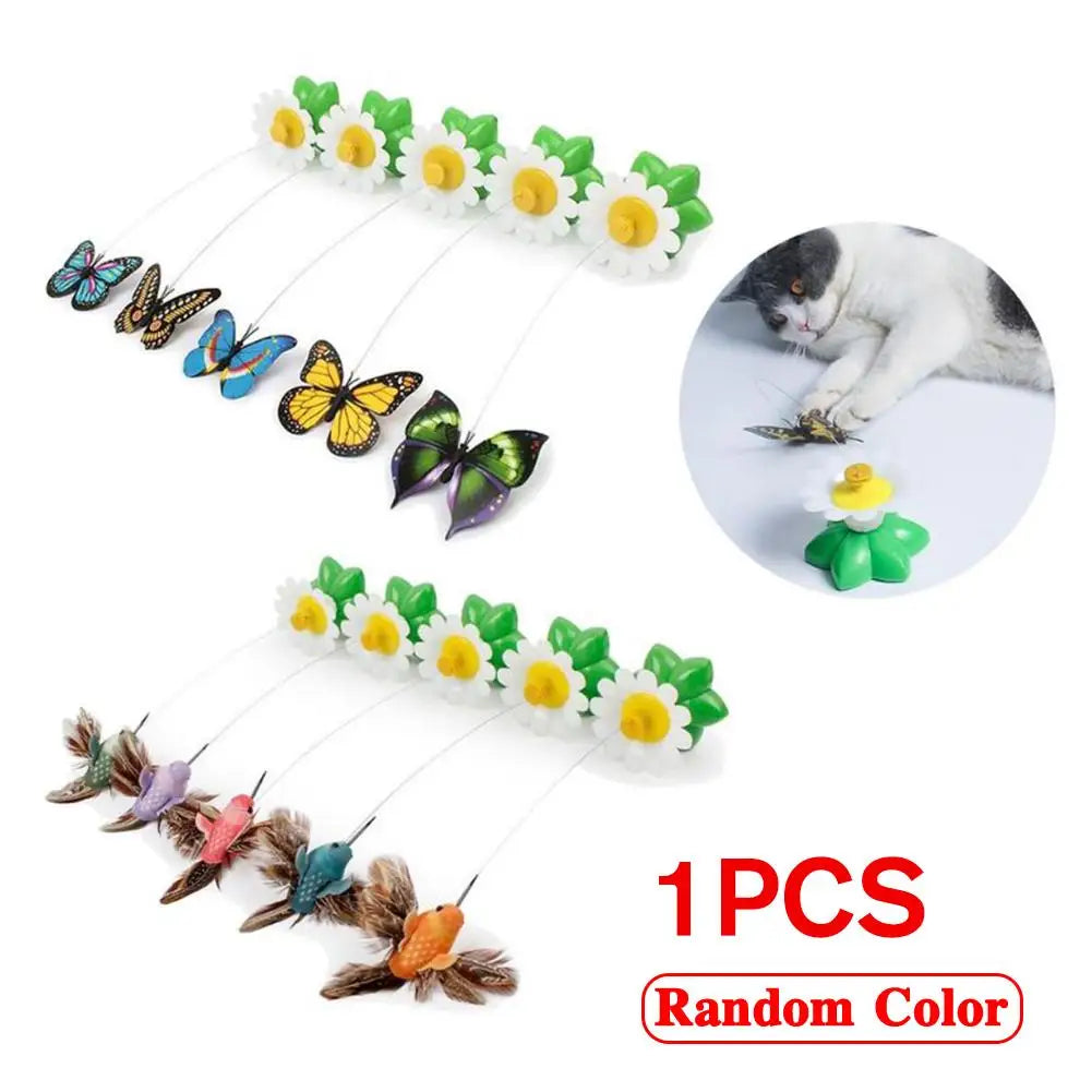 Electric Butterfly Cat Teaser Toy with Rotating Motion