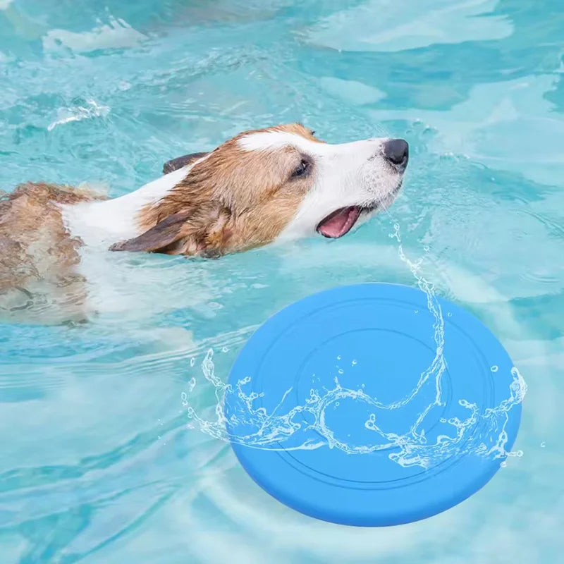 Chewable Rubber Dog Frisbee - Tear-Resistant Fetch Disc