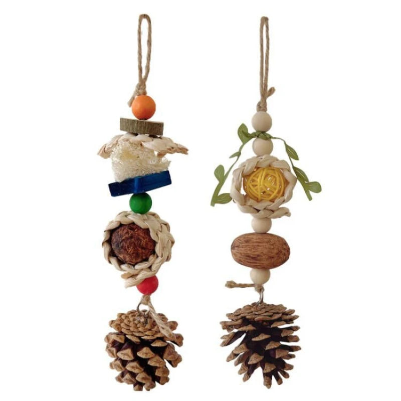 Cotton Rope Pinecone Chewing Toy for Cockatiels