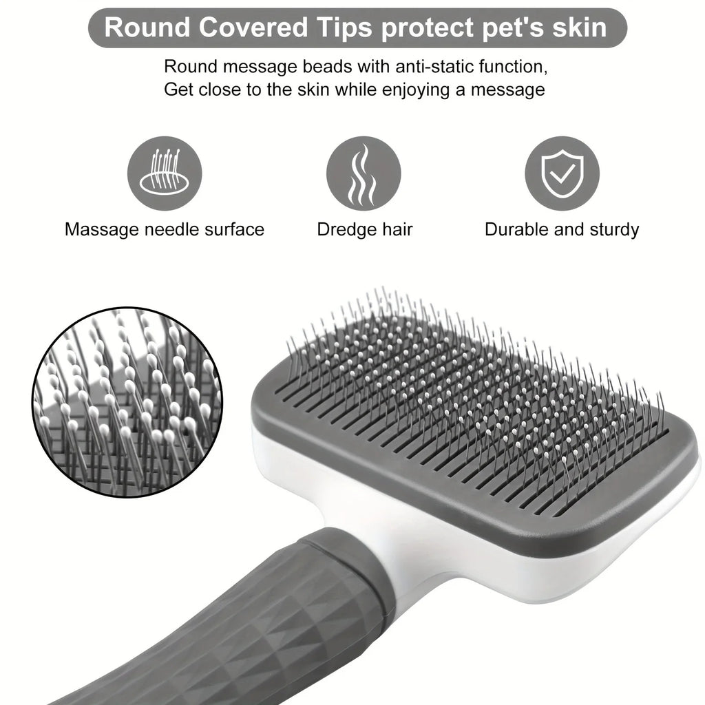 Self-Cleaning Slicker Brush for Dog and Cat Hair Removal