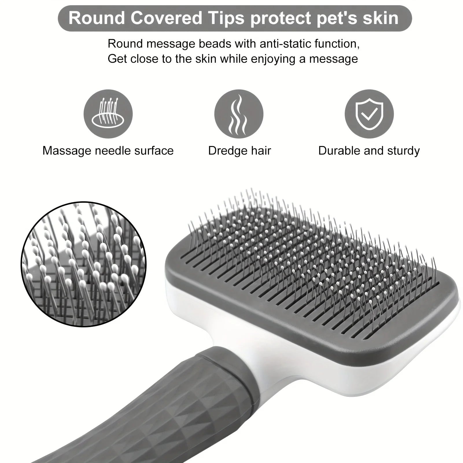 Self-Cleaning Slicker Brush for Dog and Cat Hair Removal