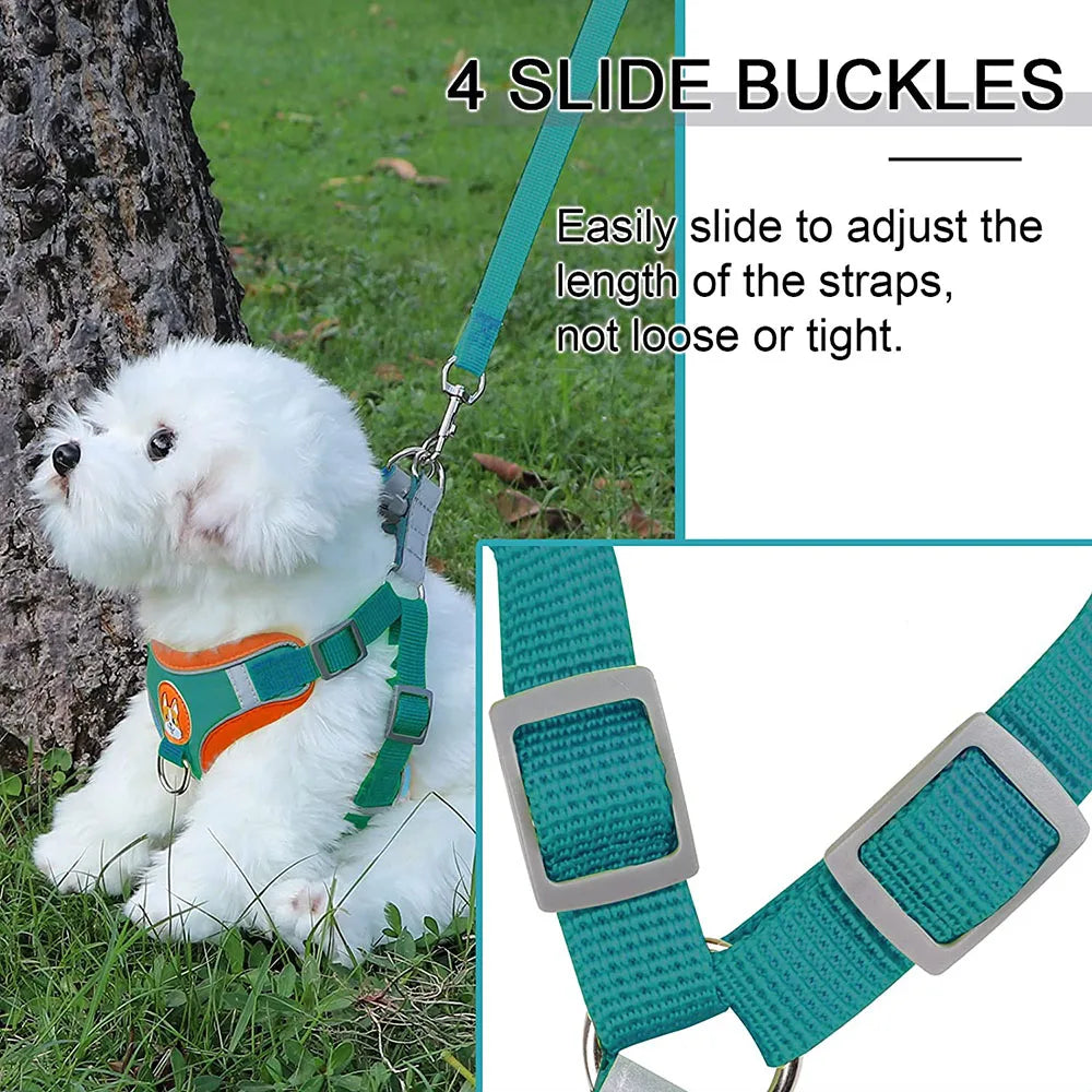 Step-In Reflective Dog Harness and Leash Set - Soft Vest