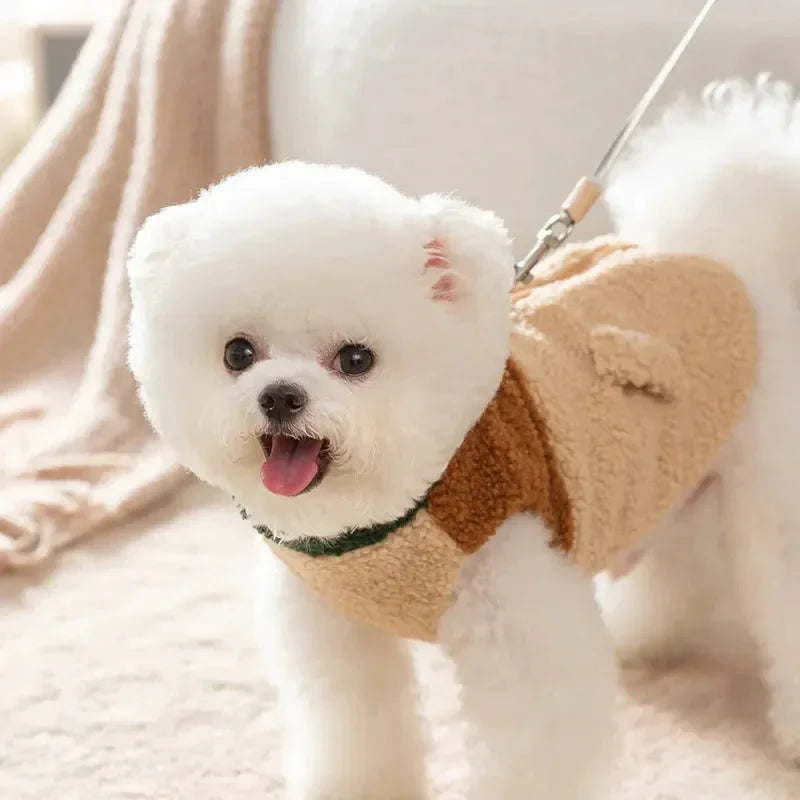 Brown Winter Puppy Cardigan Jacket - Teddy Dog Coat