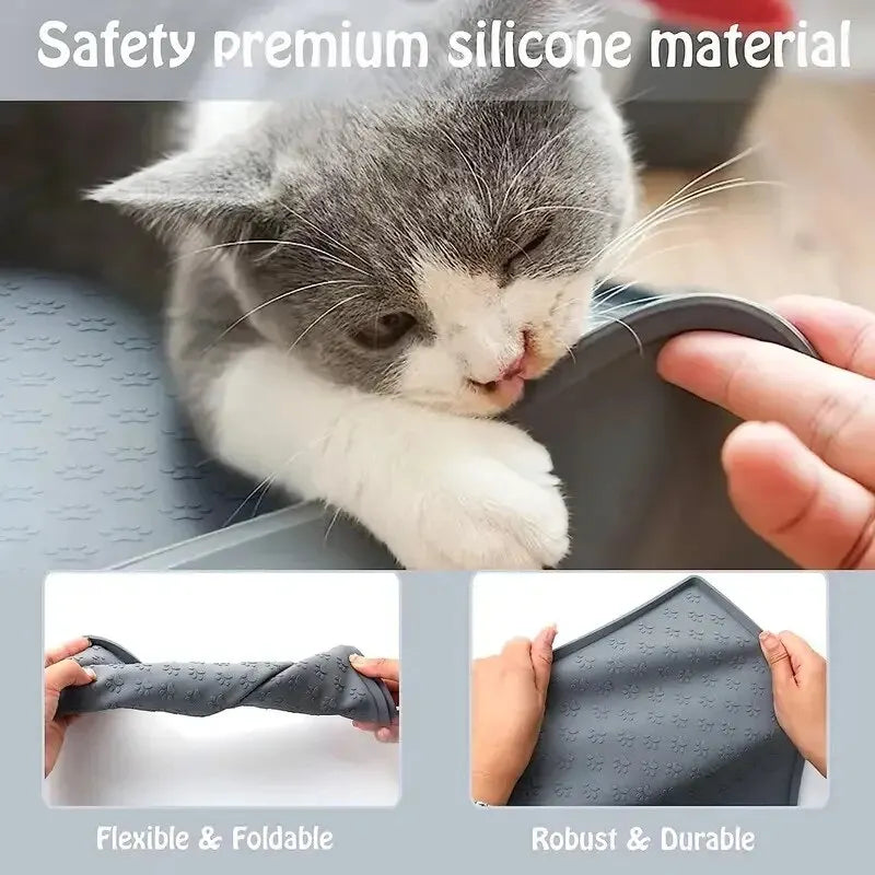 Foldable Silicone No-Spill Feeding Mat for Dogs and Cats