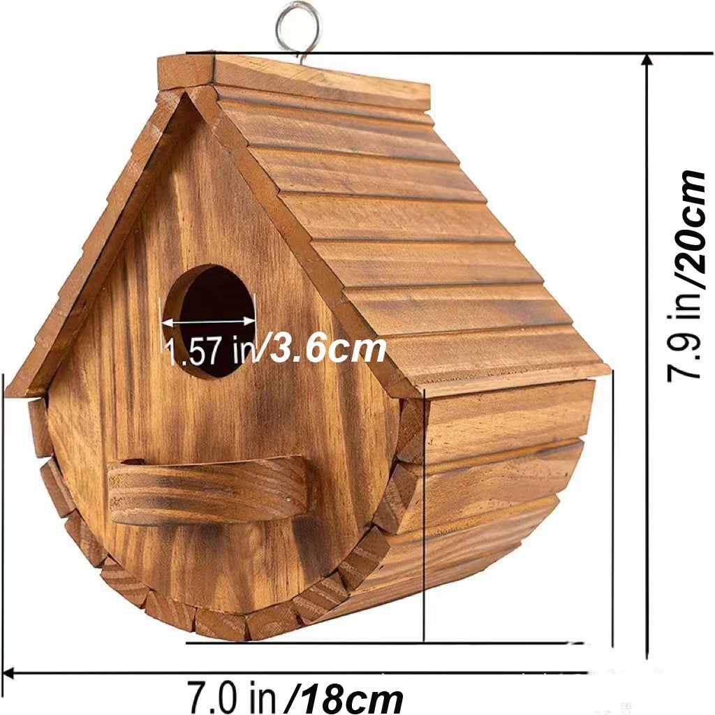 Wooden Outdoor Birdhouse for Bluebirds Finches and Cardinals