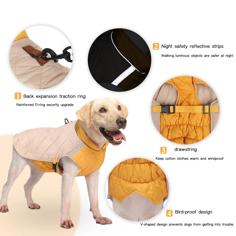 Waterproof Padded Winter Dog Vest Jacket - Small to Large Dogs