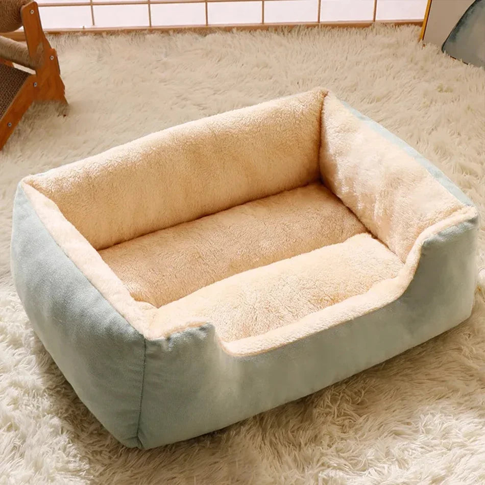 Plush Cat and Dog Cushion Bed - Breathable Basket Mat