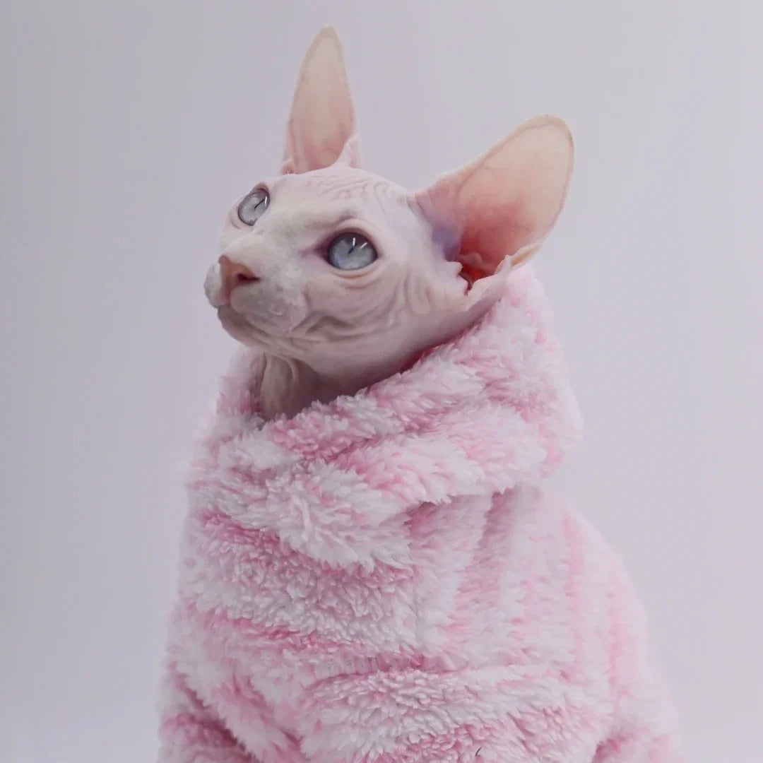 DUOMASUMI Double-Sided Fluffy Sphynx Cat Winter Jacket