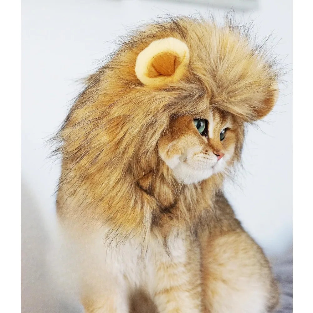 Washable Lion Mane Pet Wig - Dog and Cat Costume